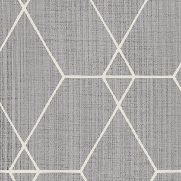 Unbranded Hexagon Geometric Art Deco Lines Storm Grey Peel and Stick Vinyl Wallpaper