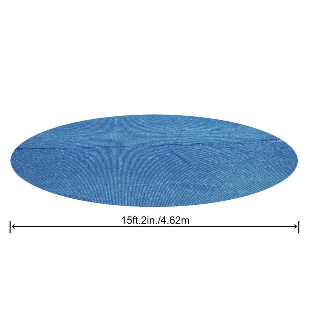 Flowclear 15 ft. x 15 ft. Round Blue Plastic Above Ground Solar Pool Cover