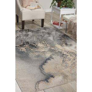Maxell Grey 9 ft. x 13 ft. Abstract Modern Area Rug