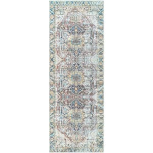 Nylah Green 3 ft. x 7 ft. Traditional Indoor Runner Machine-Washable Area Rug