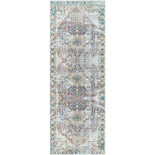 Livabliss Nylah Green 3 ft. x 7 ft. Traditional Indoor Runner Machine-Washable Area Rug