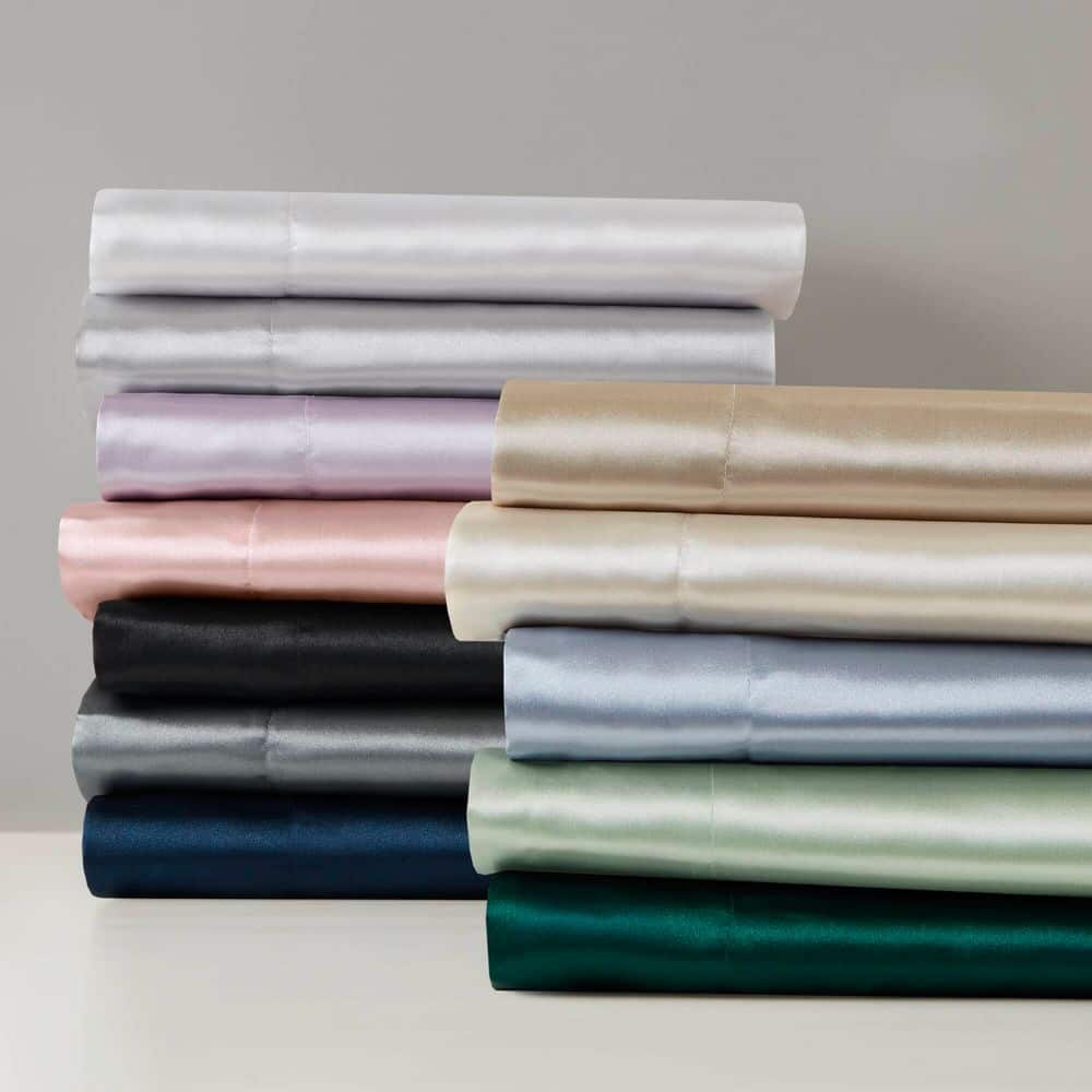 Ivory Queen Satin Polyester 6-Piece Luxury Sheet Set
