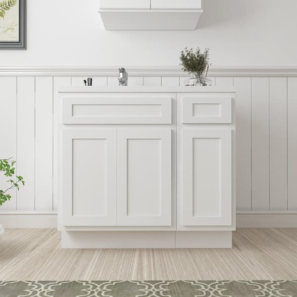 36 in. W x 21 in. D x 32.5 in. H Bath Vanity Cabinet without Top in White