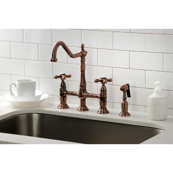 Kingston Brass KS1288AL Heritage Kitchen Faucet, 9-3/16 inch in Spout  Reach, Brushed Nickel 並行輸入品 キッチン