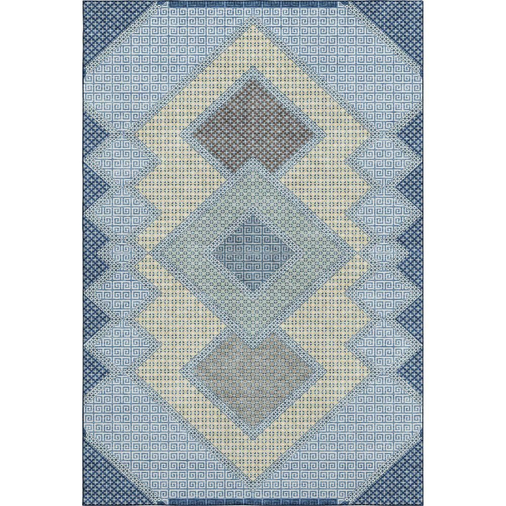 Mayfield Premium Machine Washable Abstract AMF2111 Denim 8 ft. x 10 ft. Area Rug price history on PriceWatchPro