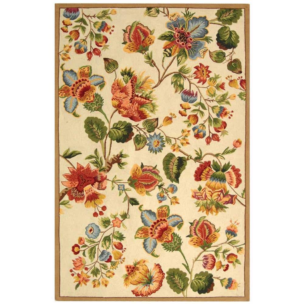 Chelsea Ivory 5 ft. x 8 ft. Floral Gradient Solid Area Rug price history on PriceWatchPro