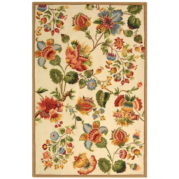 SAFAVIEH Chelsea Ivory 5 ft. x 8 ft. Floral Gradient Solid Area Rug