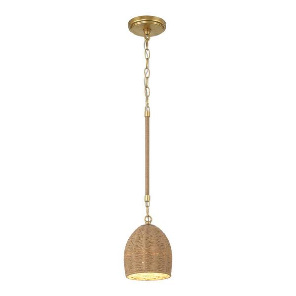Crystorama 00633779095818, Jace 1-Light Soft Gold Mini Pendant-Light
