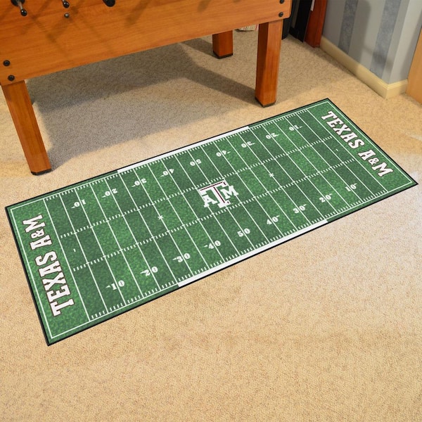 Texas A&M University 3 ft. x 6 ft. Football Field Runner Rug