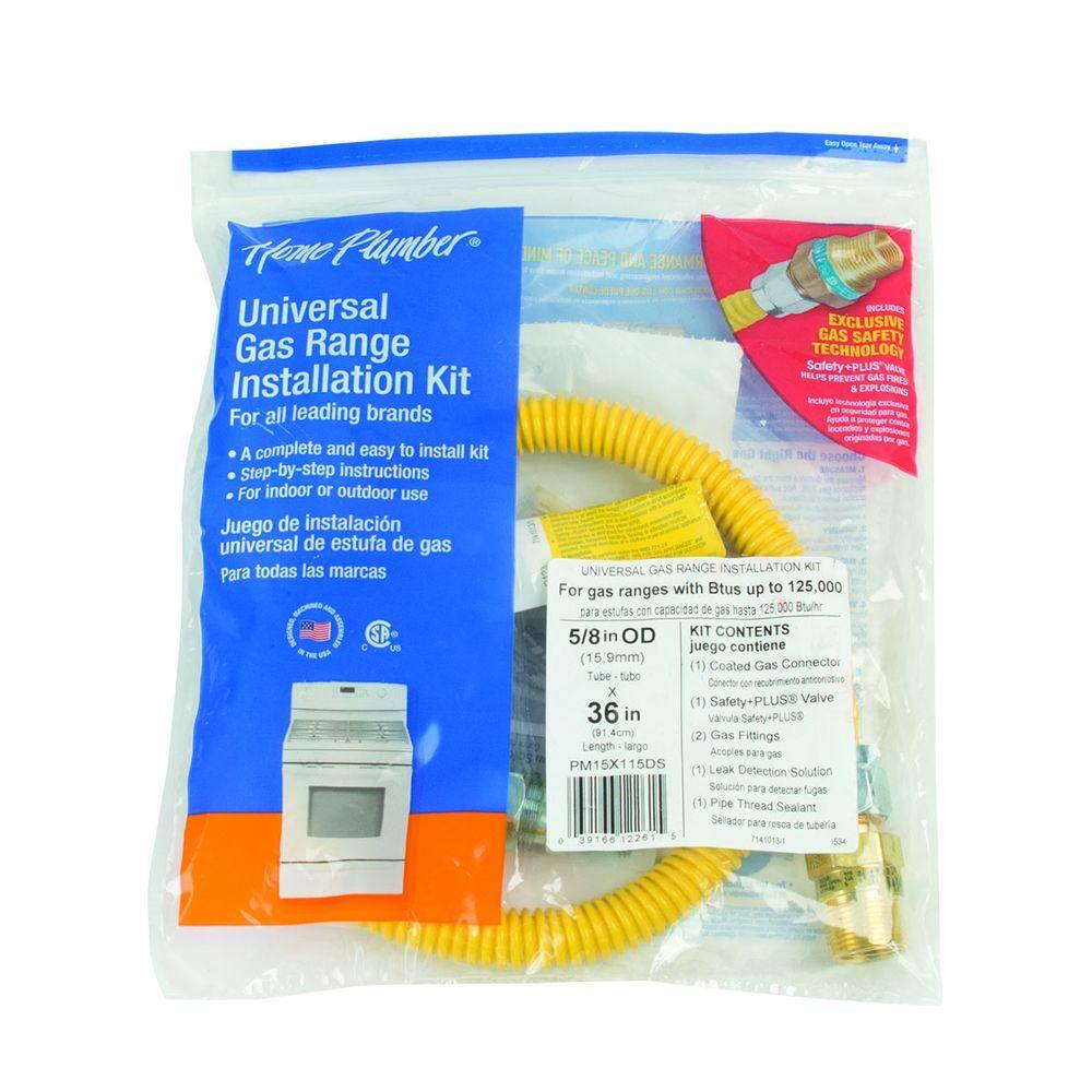 GE 3 ft. Gas Range Connector Kit with Auto Shut Off (MA) PM15X115 The