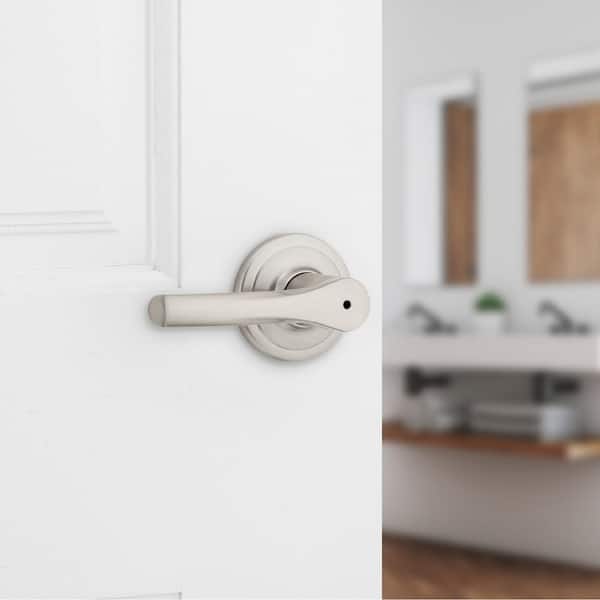 Henley Satin Nickel Bed/Bath Door Handle 4-Pack