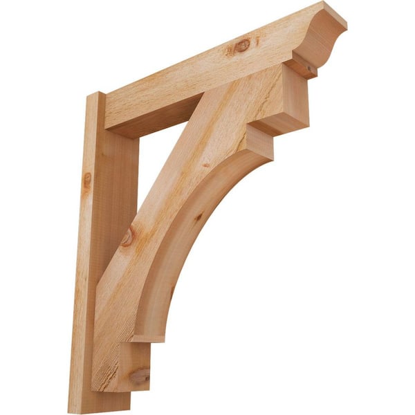 Ekena Millwork 6 in. x 32 in. x 28 in. Western Red Cedar Merced Traditional Rough Sawn Outlooker