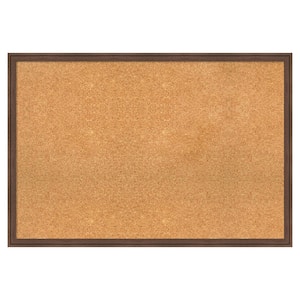 Florence Medium Brown Natural Corkboard 38 in. x 26 in. Bulletin Board Memo Board