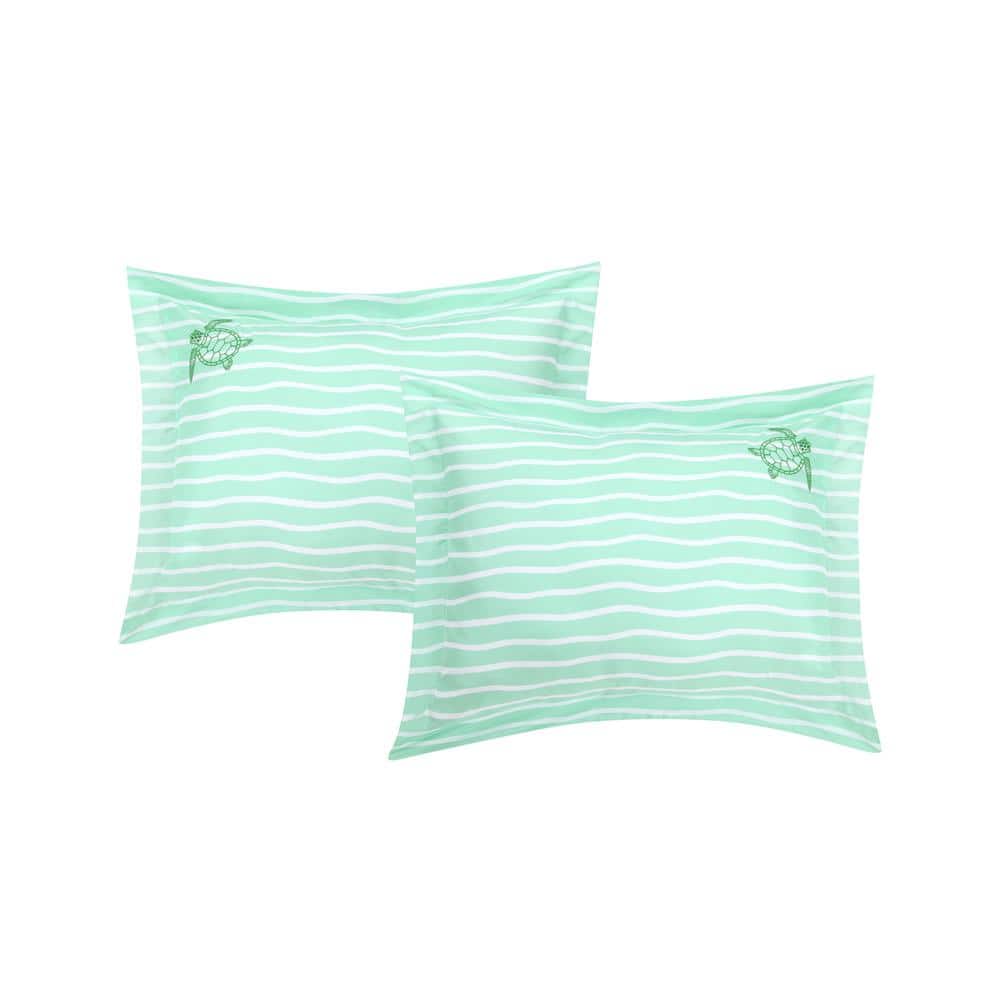 Mint Green Microfiber Nautical Full Bedding Set