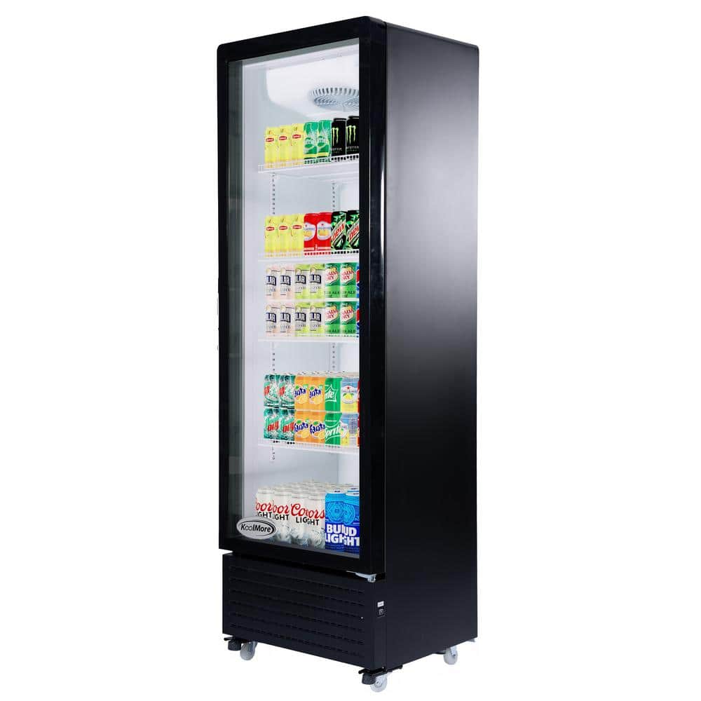 Black 23" Glass Door Commercial Display Refrigerator Cooler, 10 cu. ft.