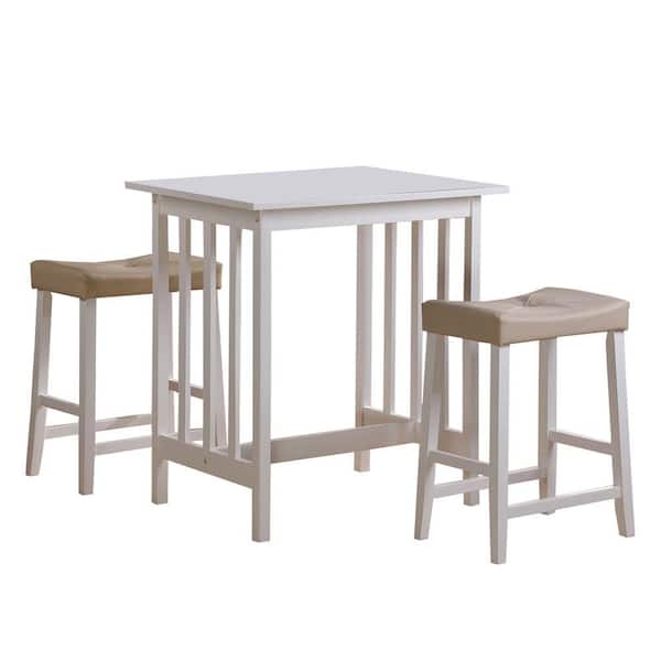 HomeSullivan Counter Height 3-Piece Dining Table Set in White
