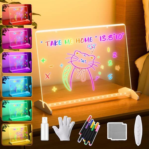 13.8 in. X10 in. LED Note Board with 7 Colors and 4 Light Modes