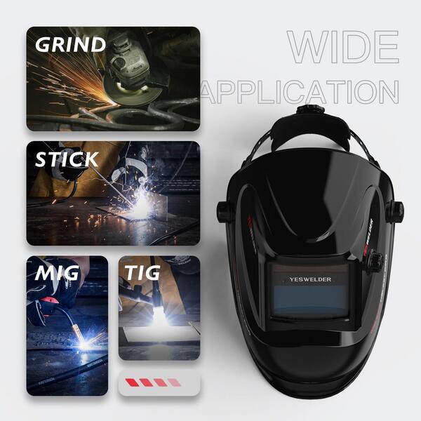 MYWISH Auto Darkening Welding Helmet, Wide Shade 3.5/9-13 for TIG