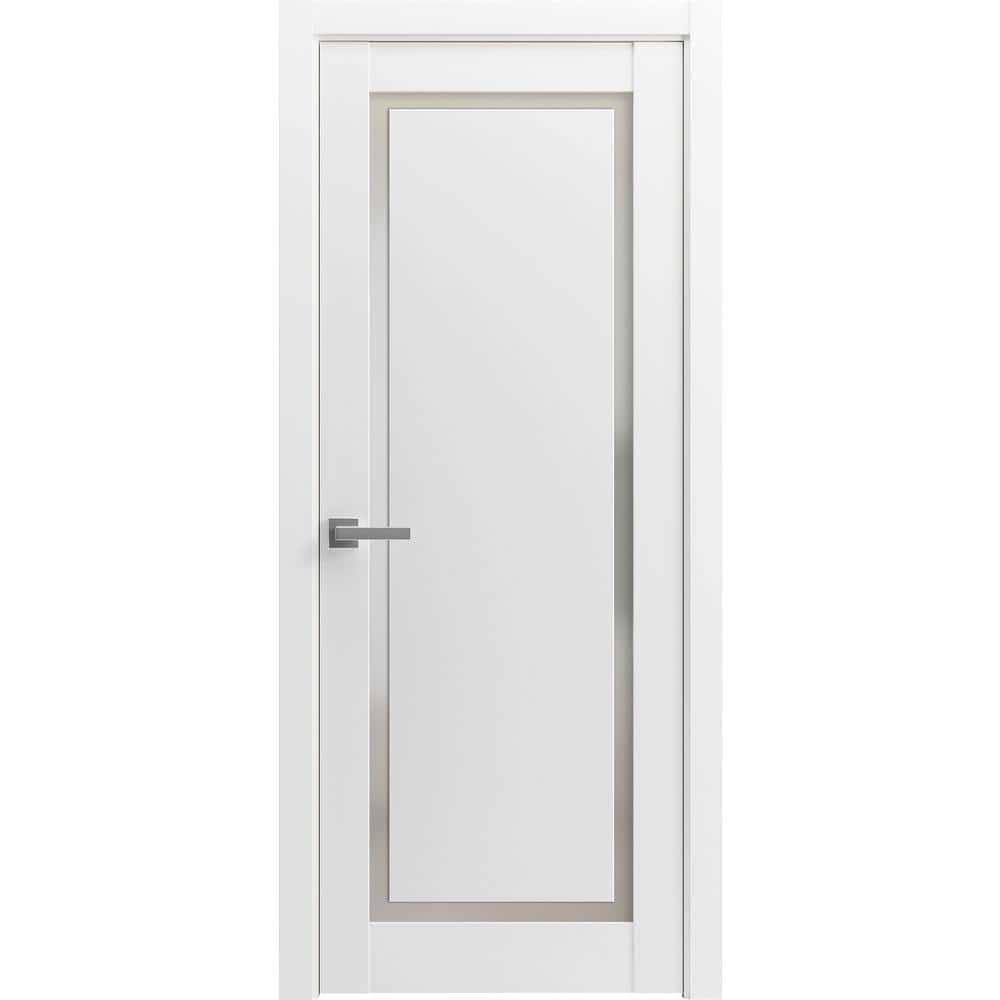 888 28 in. x 96 in. Left-Hand/Inswing Solid Wood Frosted Glass Painted White Single Prehung Interior Door with Hardware price history on PriceWatchPro