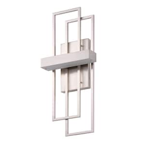 1-Light Brushed Nickel LED Wall Sconce with Geometric Metal Frame
