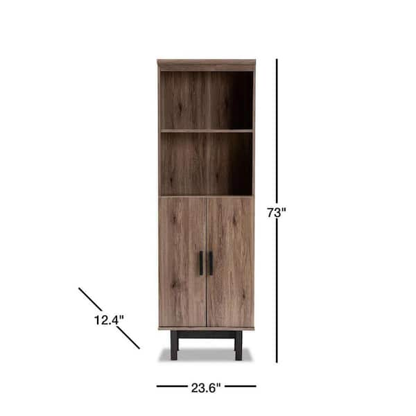 4-shelf With Storage Cabinet Light Oak Finish Bookcase - 73