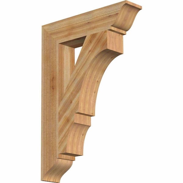 Ekena Millwork 6 in. x 40 in. x 28 in. Western Red Cedar Balboa Traditional Rough Sawn Bracket