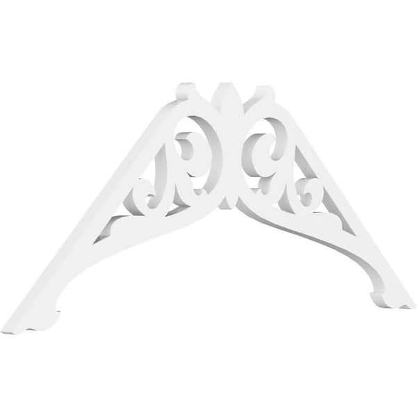 Ekena Millwork 1 in. x 36 in. x 18 in. (12/12) Pitch Carrillo Gable Pediment Architectural Grade PVC Moulding