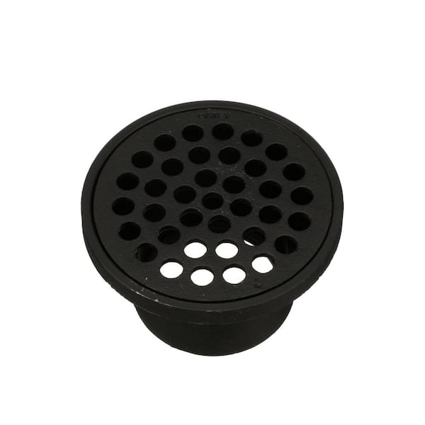 Round 6-7/8 in. Black Cast Iron Floor Drain Cover