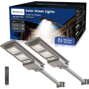 300-Watt Equivalent 14000 Lumens Motion Sensing Dusk to Dawn Integrated LED Flood Light with Remote Control(2 Pack)