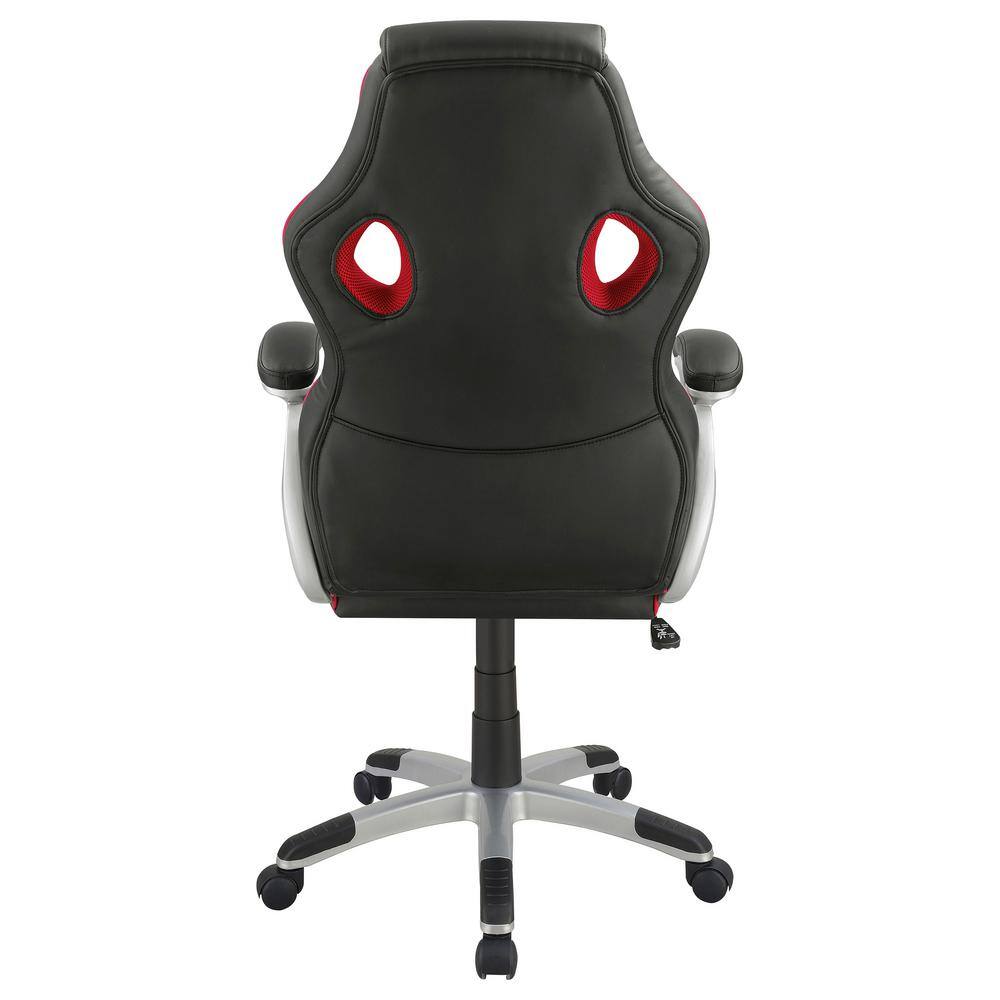 High Back Black and Red Faux Leather Swivel Executive Chair