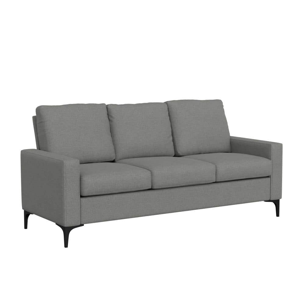 Matthew 76 in. Square Arm Polyester Modern Rectangle Removable Cushions Sofa Gray -  Hillsdale Furniture, 9027-912