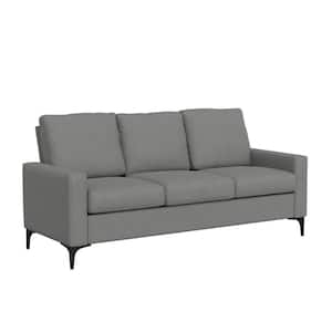 Matthew 76 in. Square Arm Polyester Modern Rectangle Removable Cushions Sofa Gray