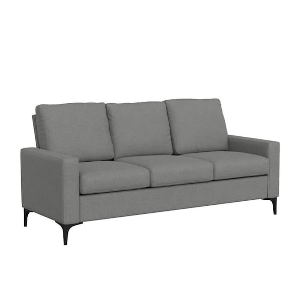 Hillsdale Furniture Matthew 76 in. Square Arm Polyester Modern Rectangle Removable Cushions Sofa Gray