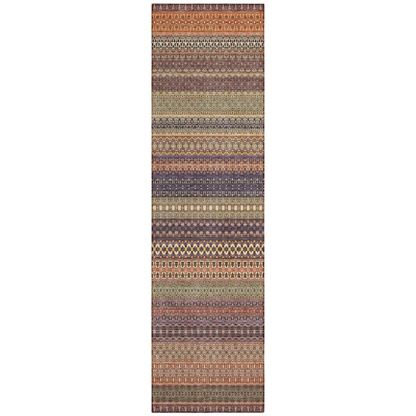 Addison Rugs Chantille ACN527 Paprika 2 ft. 3 in. x 7 ft. 6 in. Machine Washable Indoor/Outdoor Geometric Runner Rug