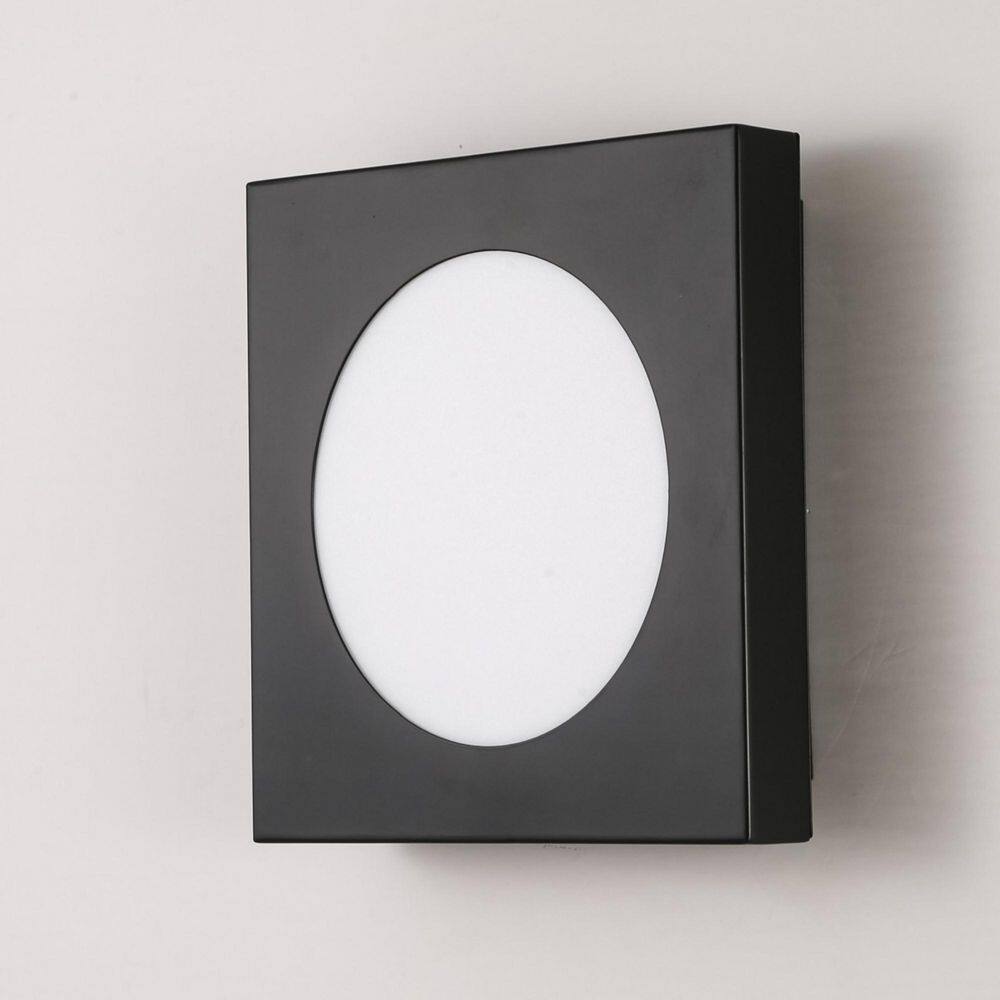 Elvaron 12 in. Modern Square Black LED Wall Sconce with Center Round Acrylic Panel price history on PriceWatchPro