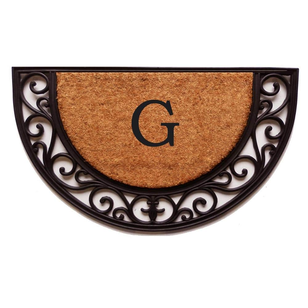 Plantation Arch Monogram Door Mat 18 in. x 30 in. (Letter G)