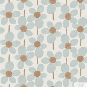 Novogratz Blue Flower Power Vinyl Peel and Stick Textured Wallpaper Roll (Covers 56 sq. ft. )