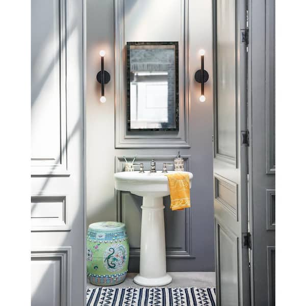 Millie 2-Light Black Sconce