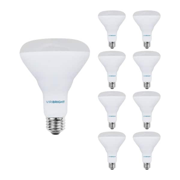 Forfølge klint udsagnsord Viribright 65-Watt Equivalent BR30 Dimmable UL Listed Recessed Flood LED  Light Bulb, Daylight 6500K (8-Pack) 654696-8 - The Home Depot
