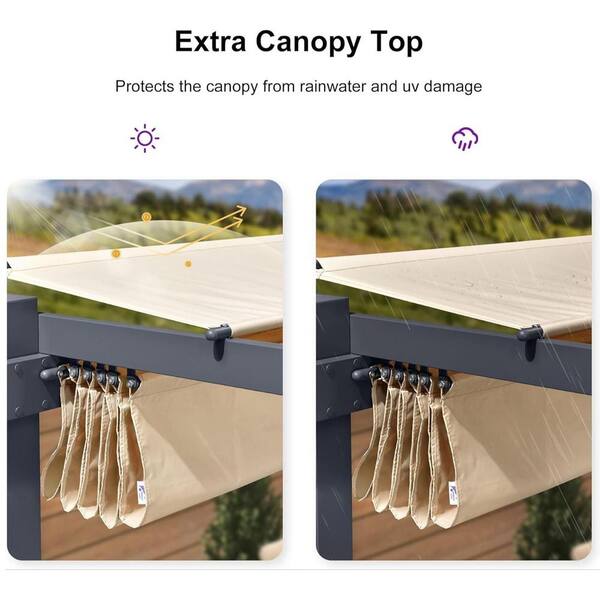 PURPLE LEAF 10 ft. x 13 ft. Dark Gray Aluminum Frame Patio