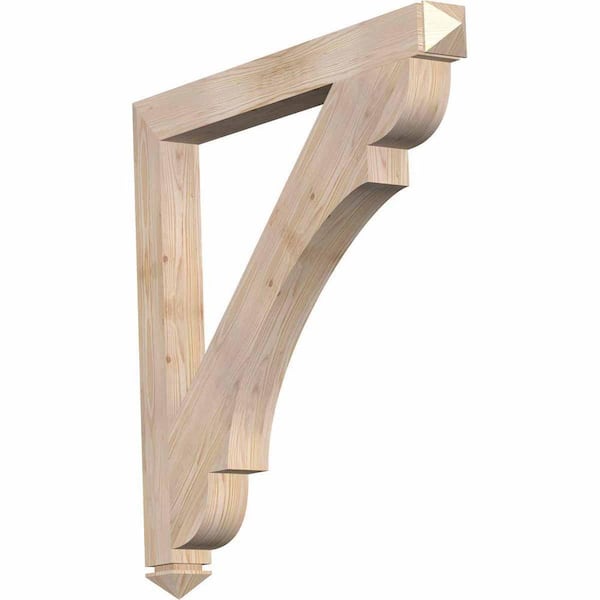 Ekena Millwork 3.5 in. x 38 in. x 38 in. Douglas Fir Olympic Arts and Crafts Smooth Bracket