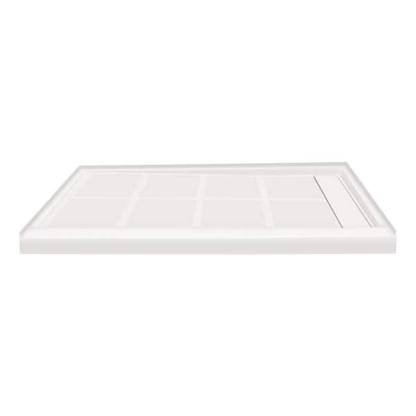 Transolid Linear 36 in. x 48 in. Single Threshold Shower Base in White