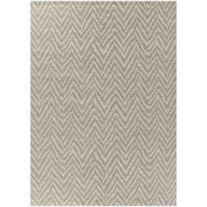 Marshall Beige 5 ft. x 7 ft. Chevron Indoor/Outdoor Area Rug