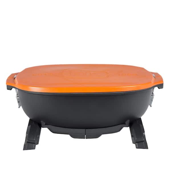 PK Grills PKGO Hibachi Portable Charcoal Grill in Orange made from Cast Aluminum