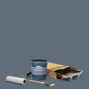 1 gal. #N480-6 NYPD Extra Durable Satin Enamel Interior Paint and 5-Piece Wooster Set All-in-One Project Kit