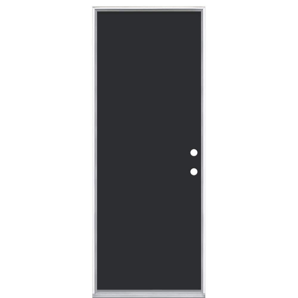 Masonite 30 in. x 80 in. Flush Left Hand Inswing Jet Black Painted