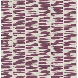 Myrtle Purple Abstract Stripe Textured Non Woven Wallpaper Roll