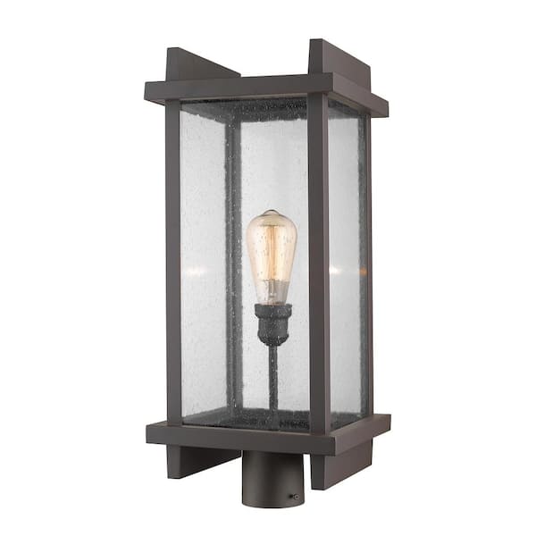 Unbranded Fallow 23.4 in. 1-Light Deep Bronze Aluminum Outdoor Hardwired Weather Resistant Post Mount Light with No Bulbs Included