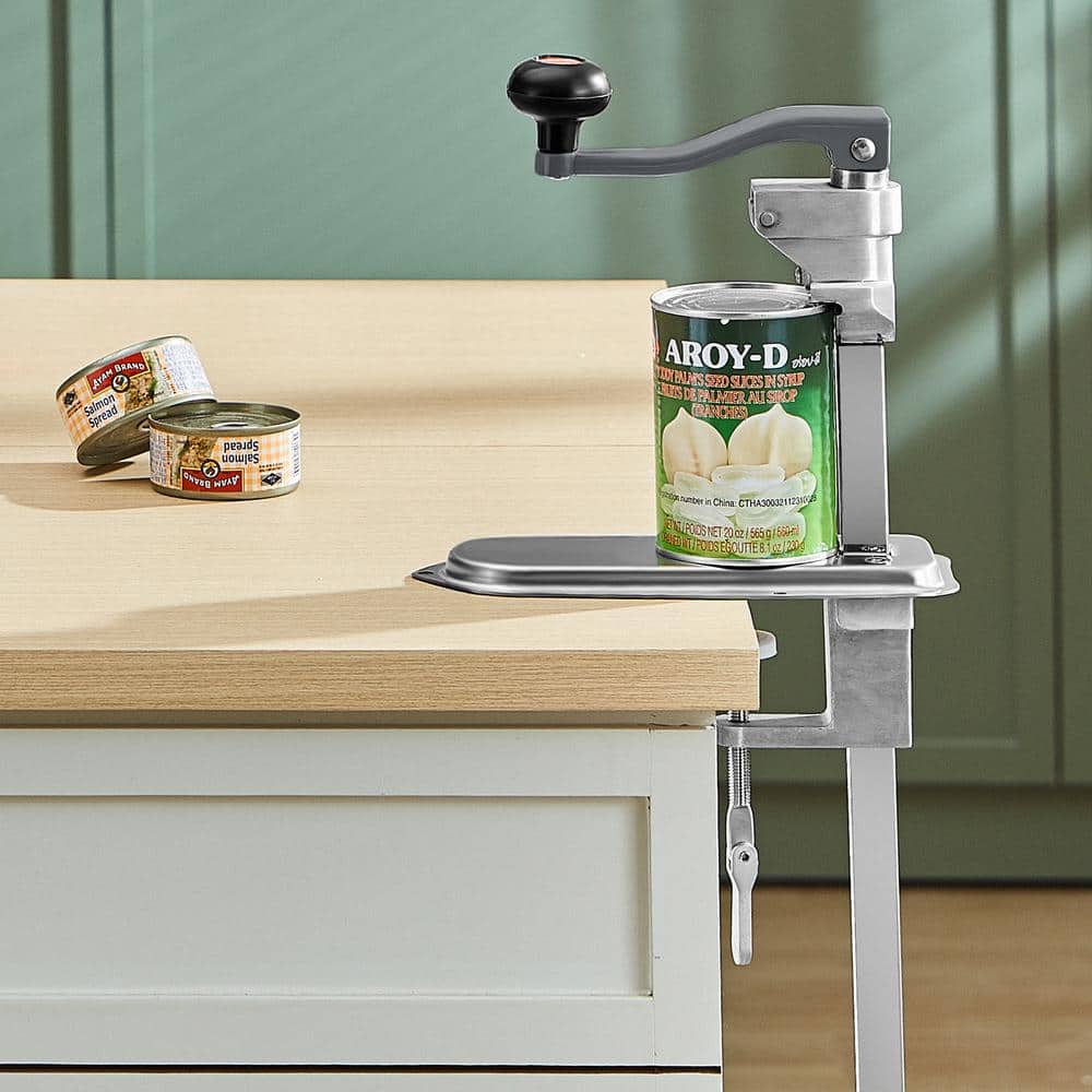 Commercial Steel Table Clamp Manual Can Opener with Ergonomic Handle