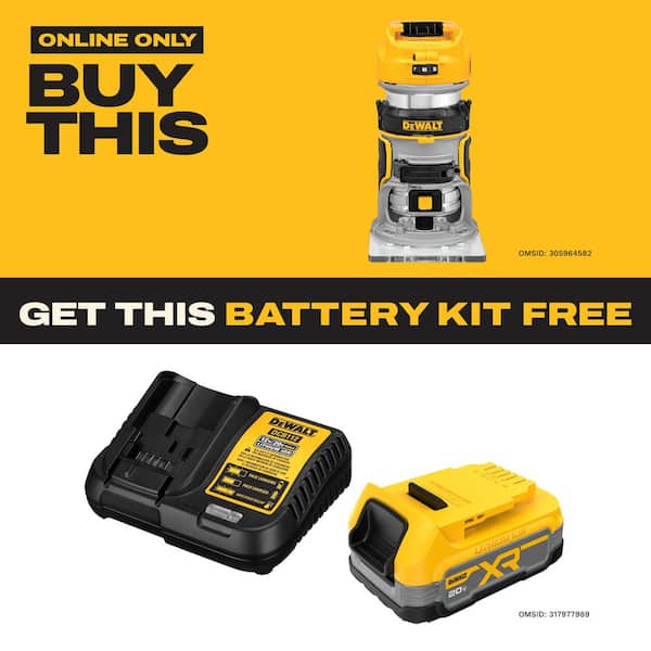 20V MAX XR Cordless Brushless Fixed Base Compact Router (Tool Only)